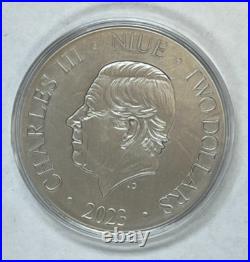 2023 Niue 50 gram The Fire Drake Antique Finish silver coin