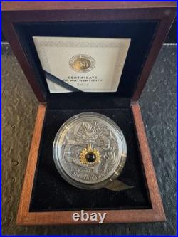 2023 Niue Black Pearl and Dragon Divine Pearls 2 oz Antique finish Silver Coin