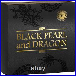 2023 Niue Divine Pearls Black Pearl and Dragon 2oz Silver Antiqued Coin Mint 500
