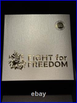 2023 Niue Fight for Freedom (Ukraine) Antique Finish 5 oz Silver Coin With Box