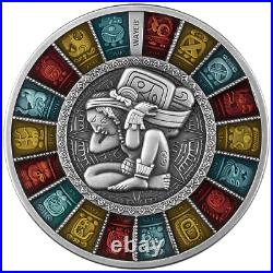 2023 Niue Haab Calendar 2oz Silver Antiqued Coin