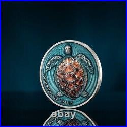 2023 Niue Loggerhead Sea Turtle Lifelong Journey 2 oz Antique Silver Coin