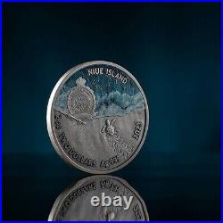 2023 Niue Loggerhead Sea Turtle Lifelong Journey 2 oz Antique Silver Coin