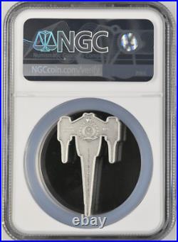 2023 Niue Mandalorian N-1 Starfighter 1oz Silver Coin NGC MS 70 Antiqued