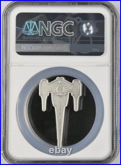 2023 Niue Mandalorian N-1 Starfighter 1oz Silver Coin NGC MS 70 Antiqued