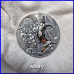 2023 Niue Mistakes of Mankind The Inquisition 2 oz Antiqued Silver Coin