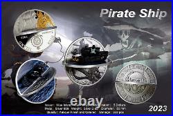 2023 Niue Pirate Ship 2oz Silver 3D Antiqued Shaped Coin Mintage 333 NEW in Box