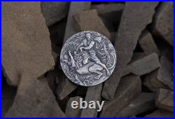 2023 Niue Samson 2oz Silver Antiqued Coin