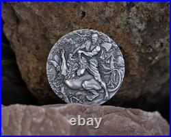 2023 Niue Samson 2oz Silver Antiqued Coin