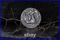 2023 Niue Samson 2oz Silver Antiqued Coin