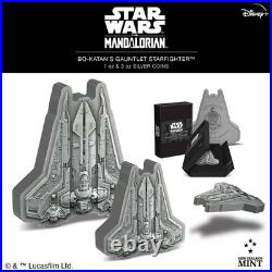 2023 Niue Star Wars Bo-Katan's Gauntlet Starfighter 3 oz Silver Coin