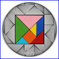 2023 Niue TANGRAM PUZZLE $5 Antique Finish 2 Oz Silver Coin
