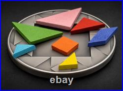 2023 Niue TANGRAM PUZZLE $5 Antique Finish 2 Oz Silver Coin