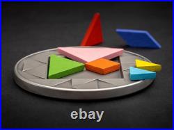 2023 Niue TANGRAM PUZZLE $5 Antique Finish 2 Oz Silver Coin