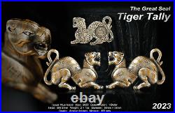 2023 Niue The Great Seal Tiger Tally 2oz Silver Antiqued Coin Set