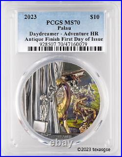 2023 Palau $10 Daydreamer Adventure 2oz Silver Antique PCGS MS70 HR FDI