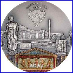 2023 Palau Fury of Nature Pompeii Volcano Eruption 2 oz Silver Antiqued Coin