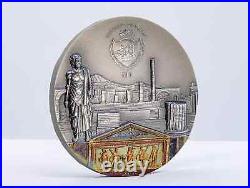 2023 Palau Fury of Nature Pompeii Volcano Eruption 2 oz Silver Antiqued Coin