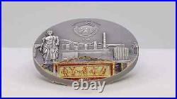 2023 Palau Fury of Nature Pompeii Volcano Eruption 2 oz Silver Antiqued Coin