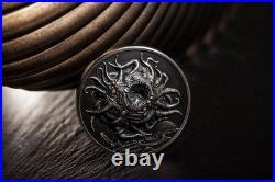 2023 Palau H. P. Lovecraft Azathoth 3 oz Silver Antiqued Coin 2023 Palau H. P. Lovecraft Azathoth 3 oz Silver Antiqued Coin