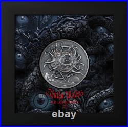 2023 Palau H. P. Lovecraft Azathoth 3 oz Silver Antiqued Coin 2023 Palau H. P. Lovecraft Azathoth 3 oz Silver Antiqued Coin