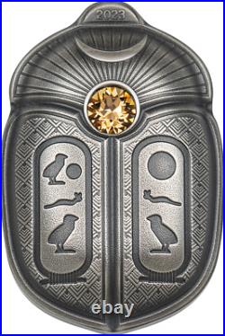 2023 Palau Scarab Cheops 1oz Silver Antiqued Shaped Coin