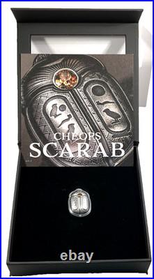 2023 Palau Scarab Cheops Shaped 1 oz Silver Antique $5 Coin High Relief Box&COA