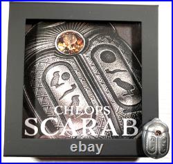 2023 Palau Scarab Cheops Shaped 1 oz Silver Antique $5 Coin High Relief Box&COA