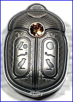 2023 Palau Scarab Cheops Shaped 1 oz Silver Antique $5 Coin High Relief Box&COA