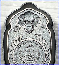 2023 Palau Scarab Cheops Shaped 1 oz Silver Antique $5 Coin High Relief Box&COA