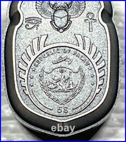 2023 Palau Scarab Cheops Shaped 1 oz Silver Antique $5 Coin High Relief Box&COA