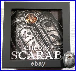 2023 Palau Scarab Cheops Shaped 1 oz Silver Antique $5 Coin High Relief Box&COA