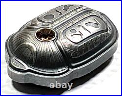 2023 Palau Scarab Cheops Shaped 1 oz Silver Antique $5 Coin High Relief Box&COA