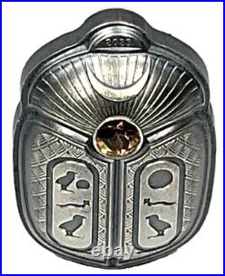 2023 Palau Scarab Cheops Shaped 1 oz Silver Antique $5 Coin High Relief Box&COA