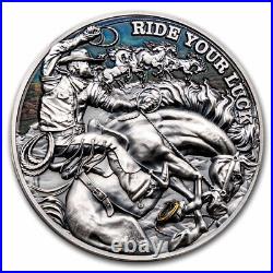 2023 Republic of Cameroon 2 oz Silver Antique Ride Your Luck