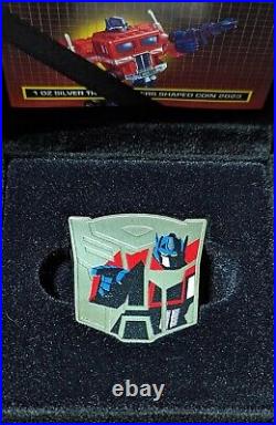 2023 Samoa Hasbro Transformers Optimus Prime 1oz Silver Antiqued Shaped Coin