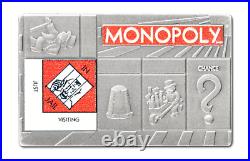2023 Samoa Monopoly Game Board 4 x 1 oz. 999 Silver Antiqued Bar Set