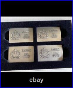 2023 Samoa Monopoly Game Board Coin 4 x 1 oz. 999 Silver Antiqued Bar Set