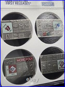 2023 Samoa Monopoly Game Board Coin 4 x 1 oz Antiqued. 999 Silver Bar Ms 70 1oz