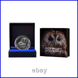 2023 Samoa Tree Hollow Brown Owl 1oz. 999 Silver Antique Finish Coin LOT#672