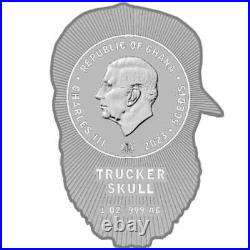2023 Trucker Skull 1 oz. 999 Silver Coin 5 Cedis Ghana Antique Finish Box & COA 2023 Trucker Skull 1 oz. 999 Silver Coin 5 Cedis Ghana Antique Finish Box & COA