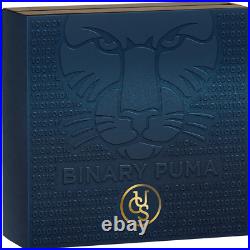 2023 United Crypto States Binary Puma 2oz Silver Antiqued Coin