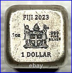2023 Year of the Rabbit Rolling Dice 1 oz Antique Silver withSlight Scratches