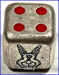2023 Year of the Rabbit Rolling Dice 1 oz Antique Silver withSlight Scratches