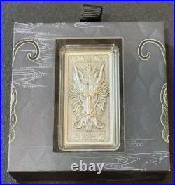 2024 1 Oz. 999 Silver Fiji Antiqued Dragon High Relief Bar 225/350 LOW-Mintage