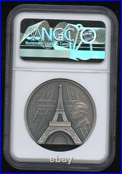 2024 $10 Cook Islands Eiffel Tower 2oz Silver Antique NGC MS70 First Release