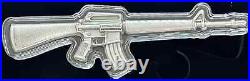 2024 2 Oz Silver Chad 10,000 Francs M16 Rifle Antiqued Coin Only 1500 Minted