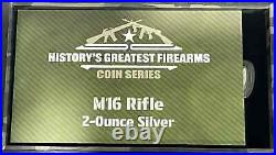 2024 2 Oz Silver Chad 10,000 Francs M16 Rifle Antiqued Coin Only 1500 Minted