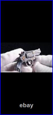 2024 58g 999 Silver Cameroon Mother of Pearl Revolver Shaped Coin Only 111 Made