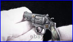 2024 58g 999 Silver Cameroon Mother of Pearl Revolver Shaped Coin Only 111 Made